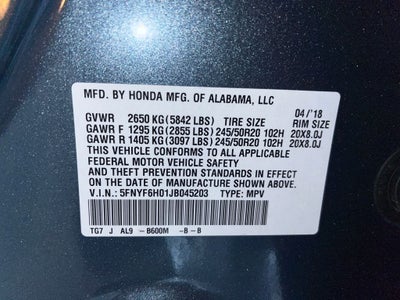 2018 Honda Pilot Elite