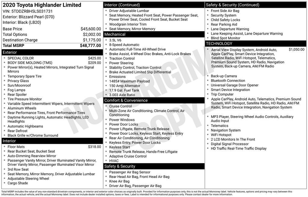 2020 Toyota Highlander Limited