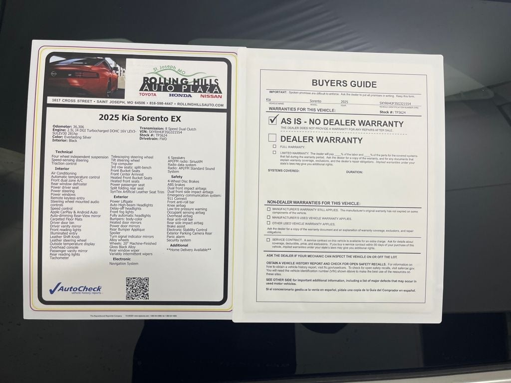 2025 Kia Sorento EX