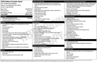 2020 Subaru Forester Sport