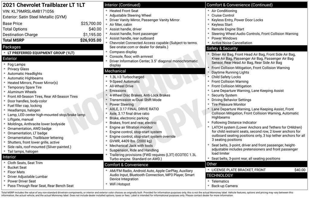 2021 Chevrolet TrailBlazer LT