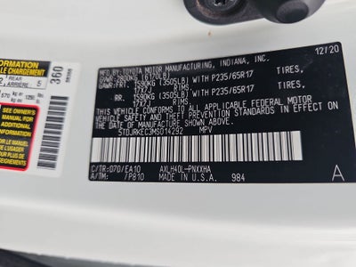 2021 Toyota Sienna XLE 7 Passenger