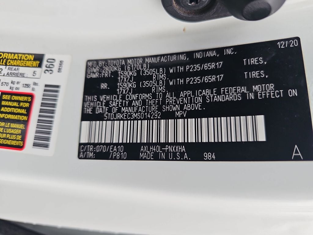 2021 Toyota Sienna XLE 7 Passenger