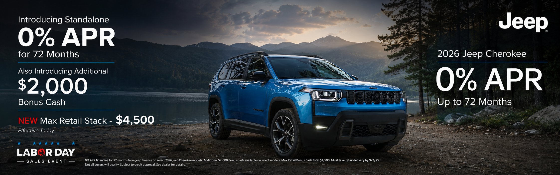 2026 Jeep Cherokee Labor Day offers at Flint Hills Chrysler Dodge Jeep RAM in Manhattan Kansas